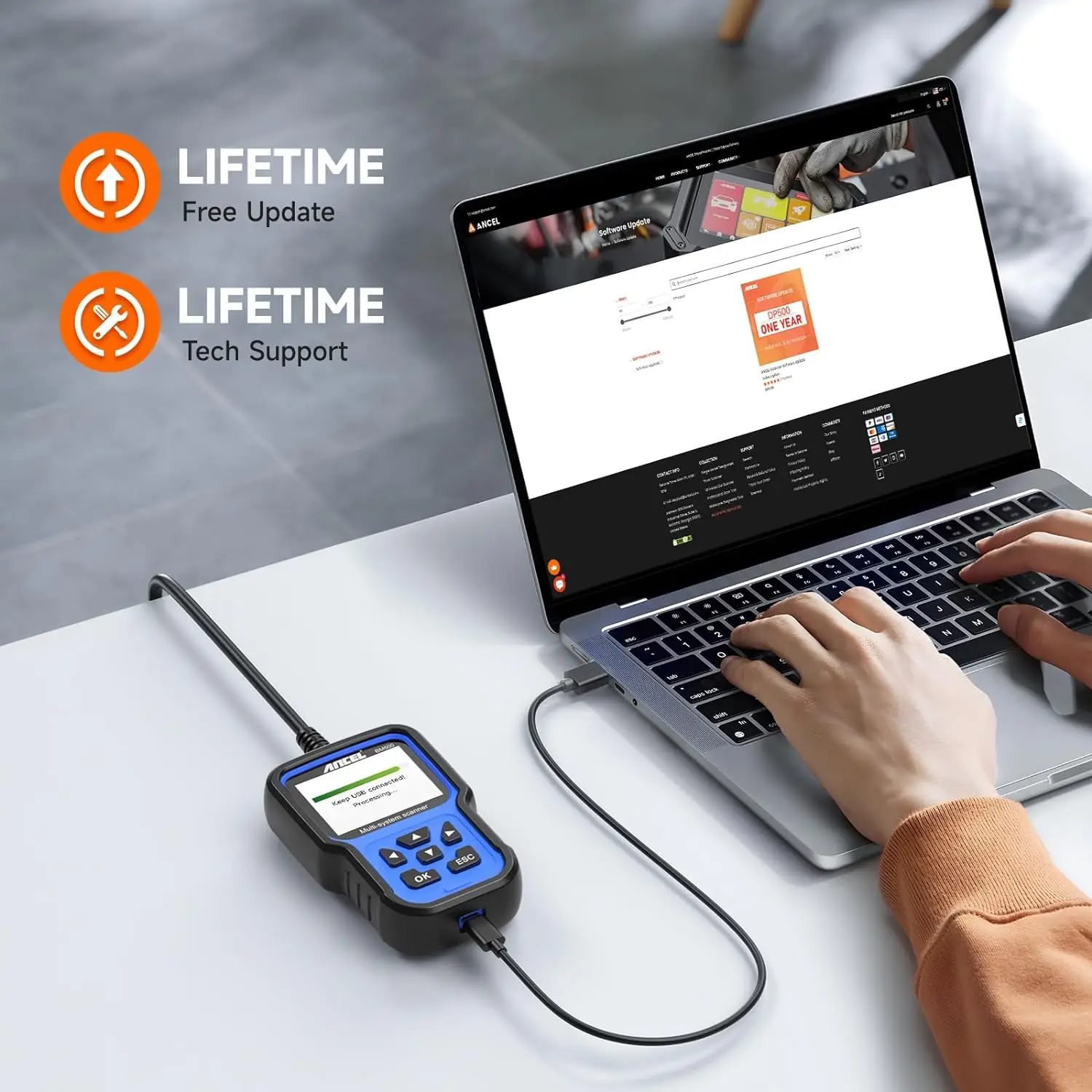 ANCEL BM500 All Systems OBD2 Scanner Fits for BMW Mini Battery Registration EPB Oil Reset Car Code Reader Diagnosis Tools