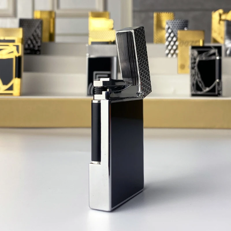 

New commemorative edition single and double flame luxury lighter Ping Sound natural paint cigarette smoking butane lighter 17041