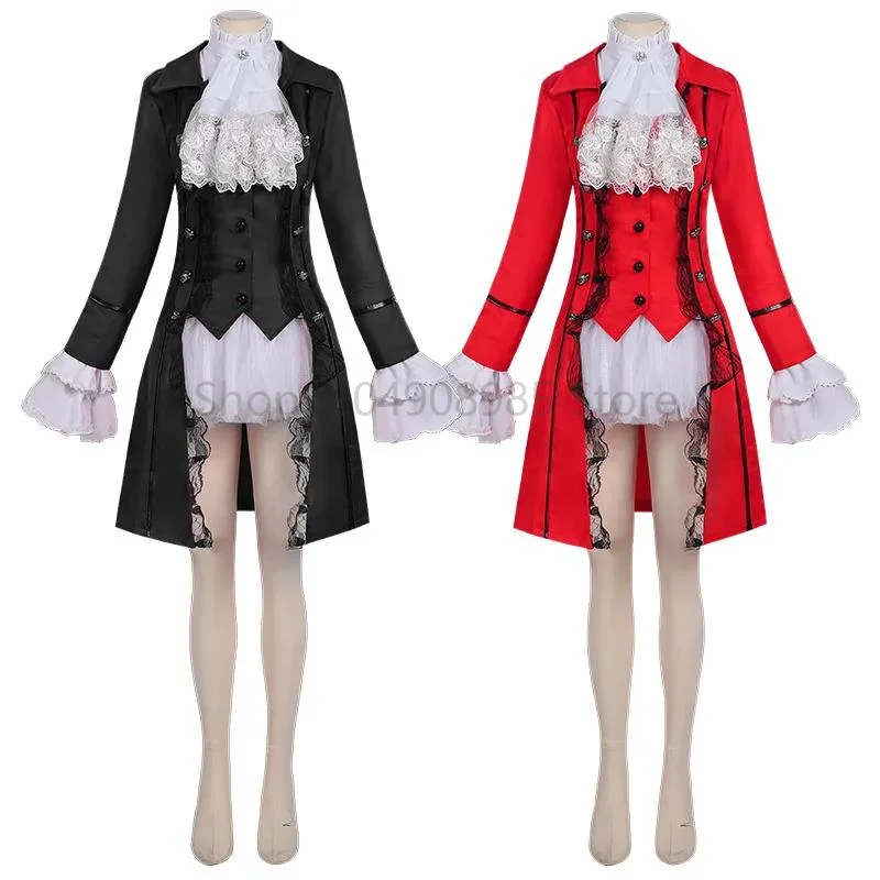 

Halloween Cosplay Costumes Medieval Victorian Women Outwear Steampunk Gothic Tailcoat Button Retro Lace Long Pirate Jackets Coat