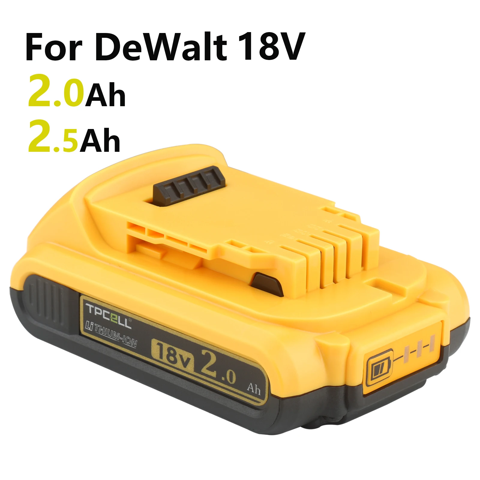 2.0Ah/2.5Ah For DeWalt 20V Battery DCB200 Replacement Battery For Dewalt 18V/20V Tools Battery DCB204 DCB206 DCD/DCF/DCG Series