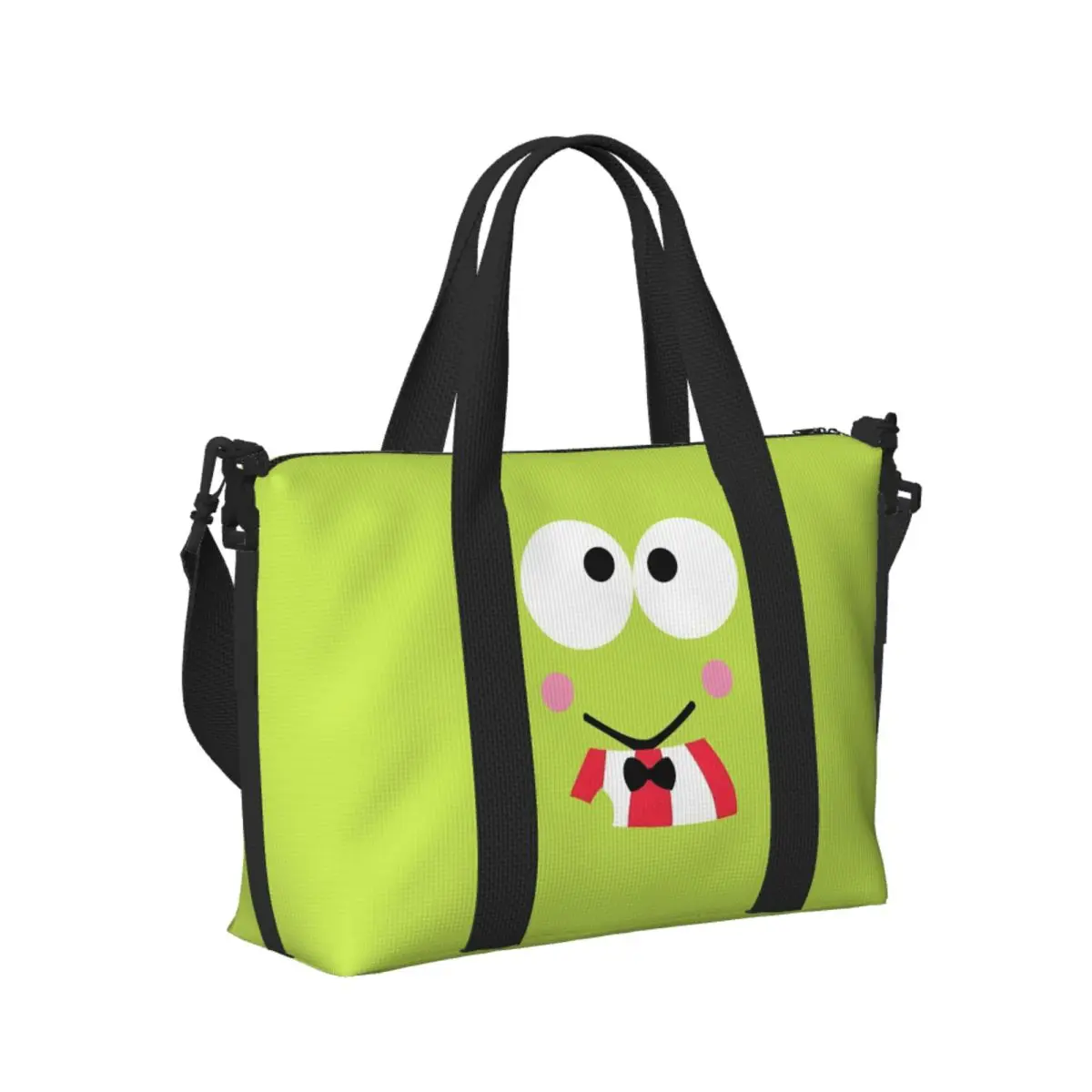 مخصص Keroppi الكرتون حمل حقيبة المرأة سعة كبيرة رائعتين الأخضر الضفدع شاطئ رياضة الكتف حقيبة سفر