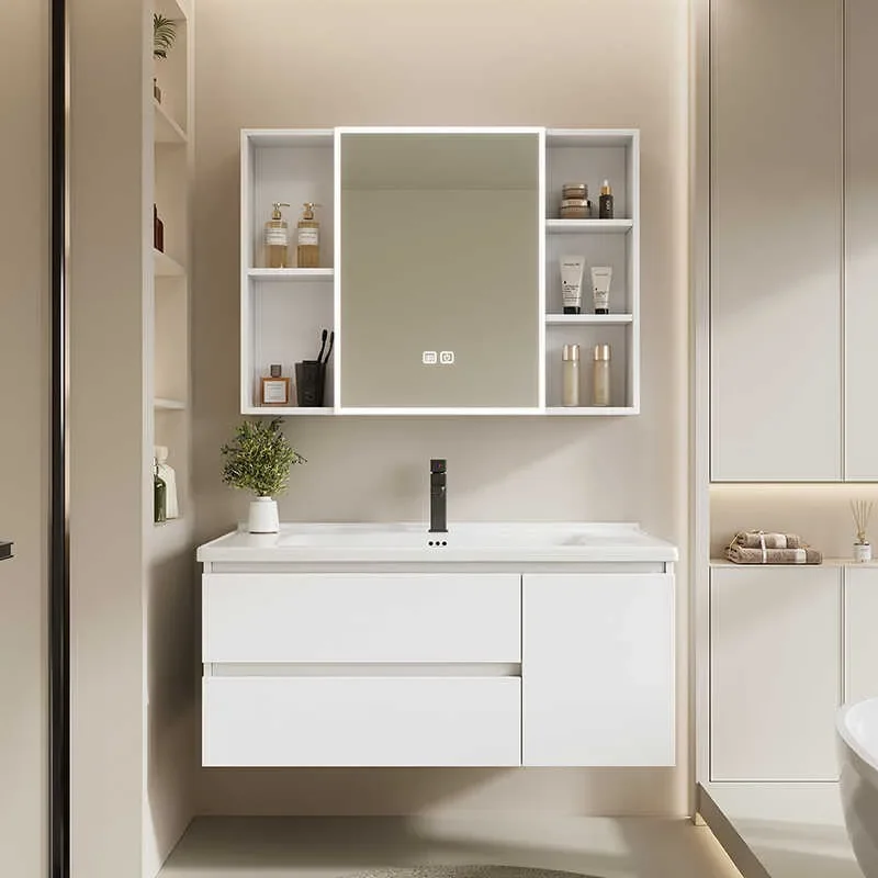 

Hot Sales Modern Luxury Hotel Bathroom Vanity Furniture Wall-Mounted Aluminum Washbasin Cabinet