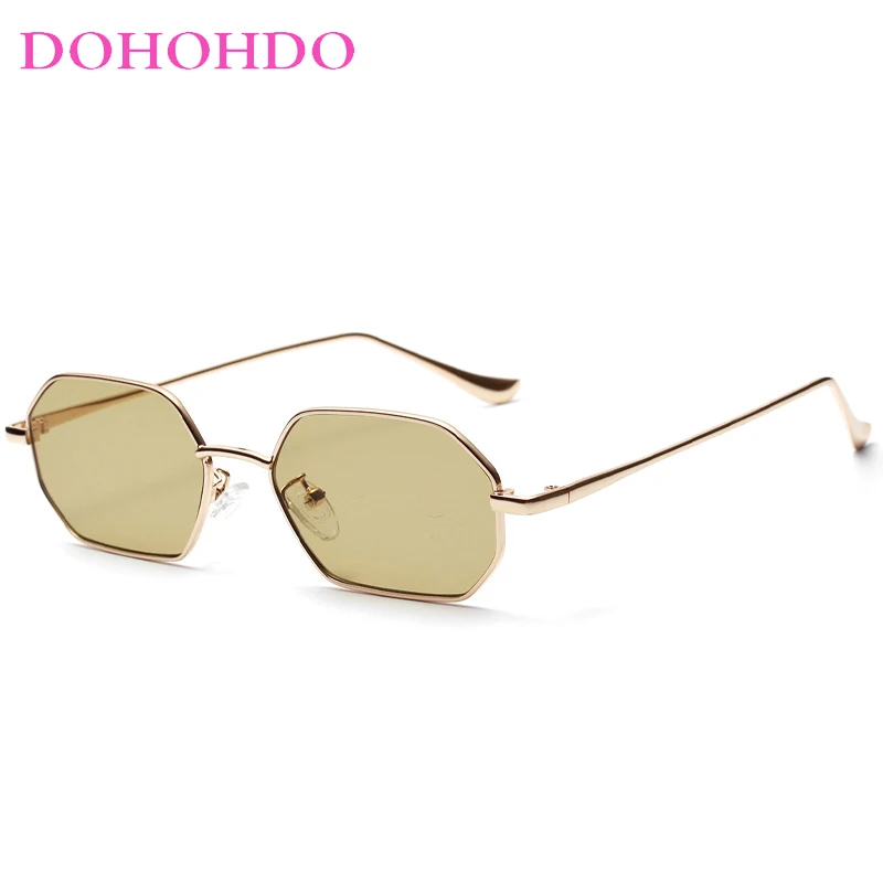 DOHOHDO 2024 Fashion Retro Men Women's Metal Frame Retro Sunglasses Vintage Square Sun Glasses Brand Designer Eyeglasses UV400