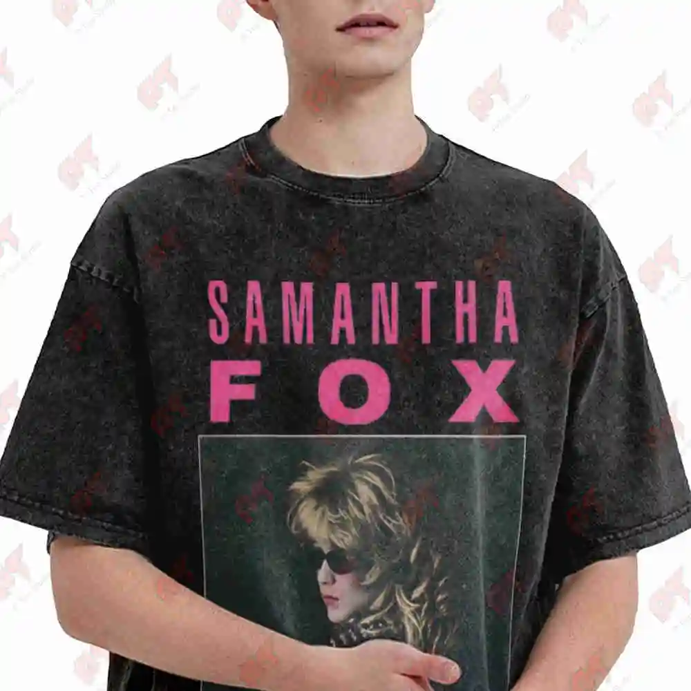 Touch Me Samantha Fox Signature Vintage Washed Tee Pure Cotton T-Shirt
