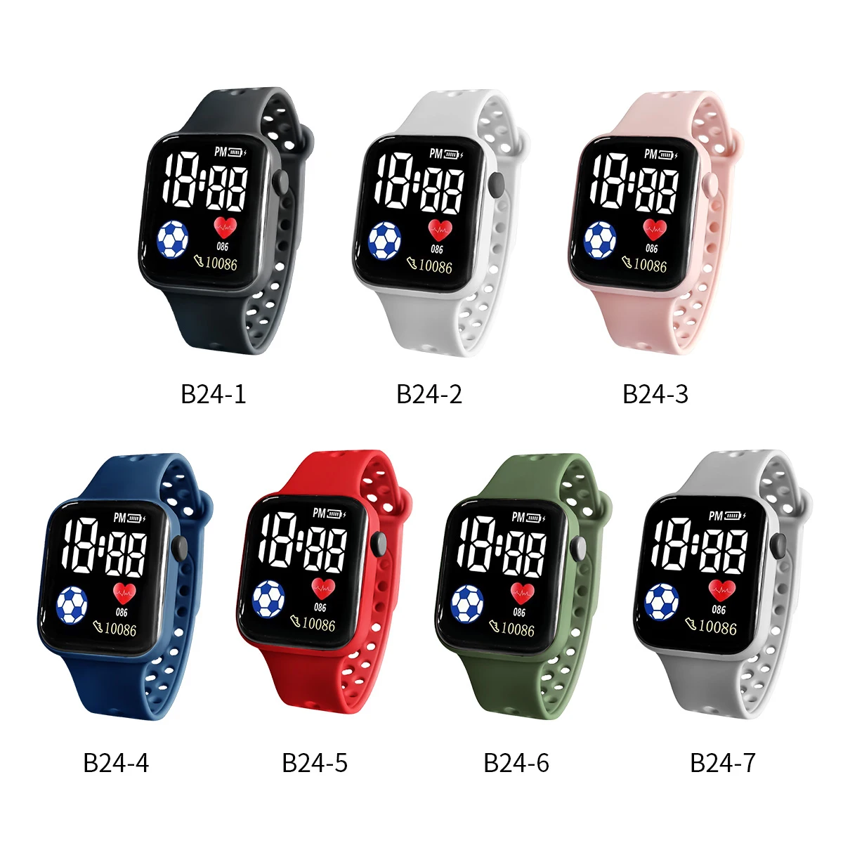 New kids Smart Watch Football Love LED Sports and Leisure Watch Boys and Girls Electronic Watch Festival Gift