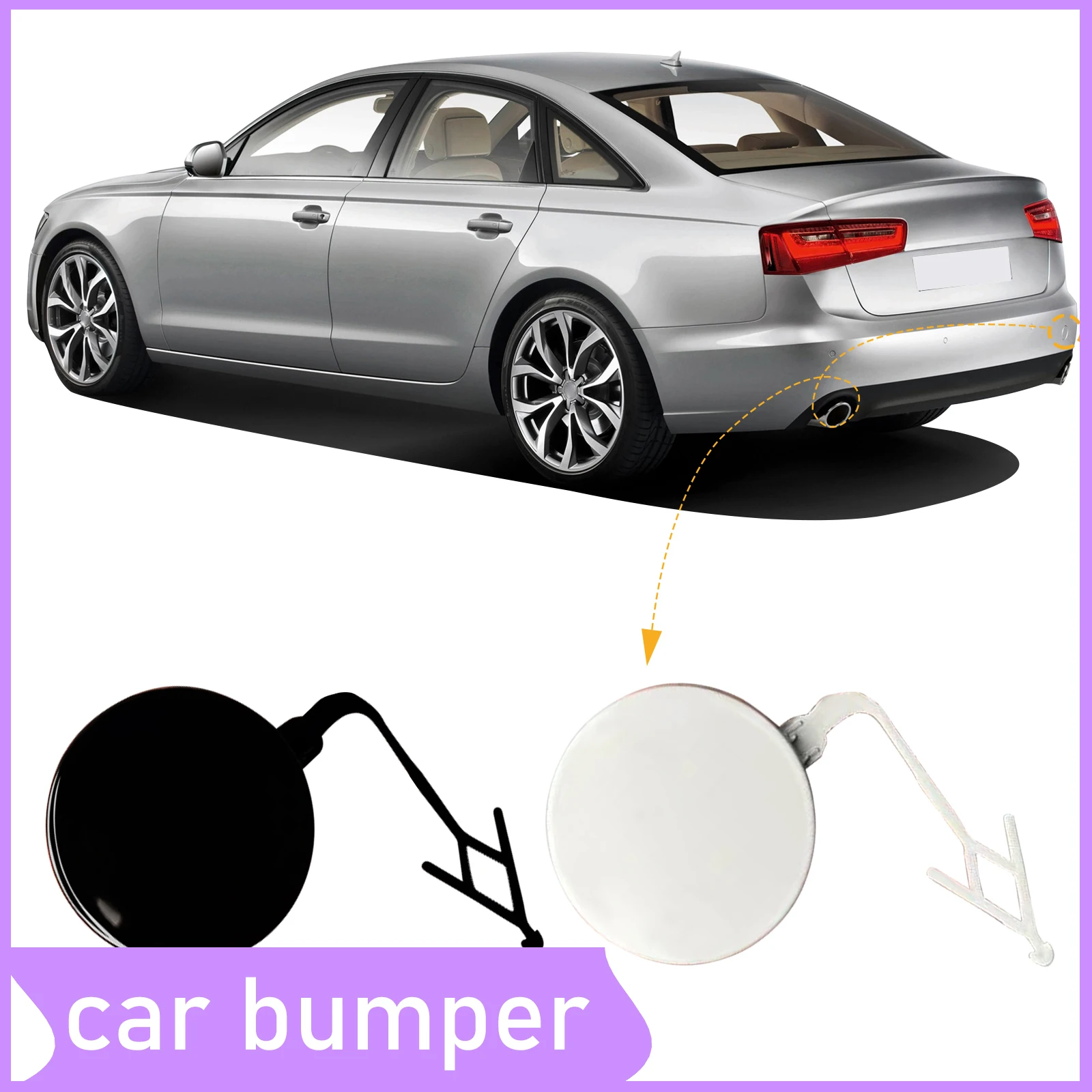 

Rear Bumper Tow Hook Cap Towing Eye Cover For Audi A6 2012-2015 4G5807441 4G5807441GRU Right Passenger Side