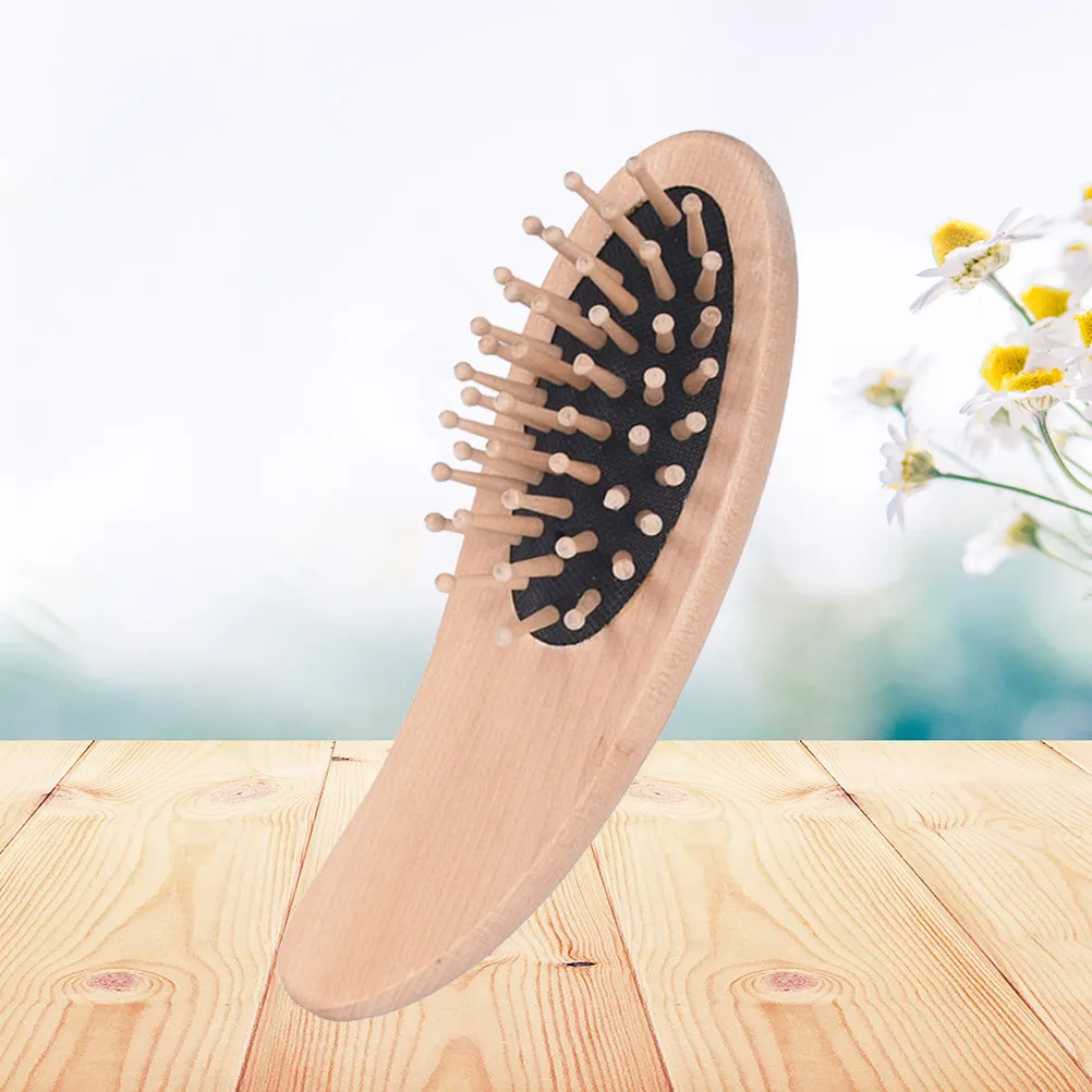

Wooden Hair Comb Magatama Shape Scalp Massage Relaxation Detangle Comfort Hair Brush for Home Hotel
