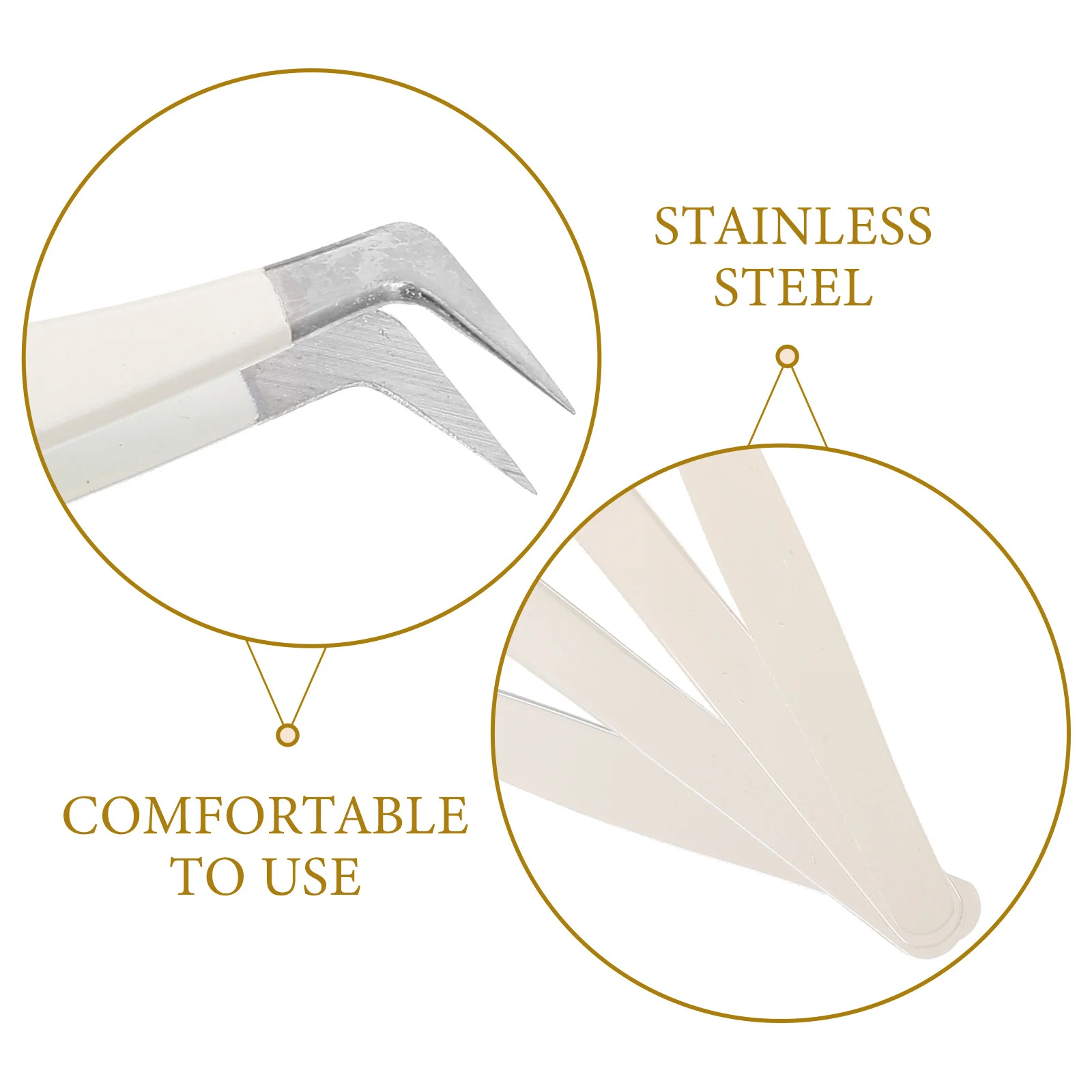 1Set Pinzette per ciglia finte Set Applicatore compatto per ciglia in acciaio inossidabile Pinzette con punta in fibra precisa per trucco per estensioni delle ciglia