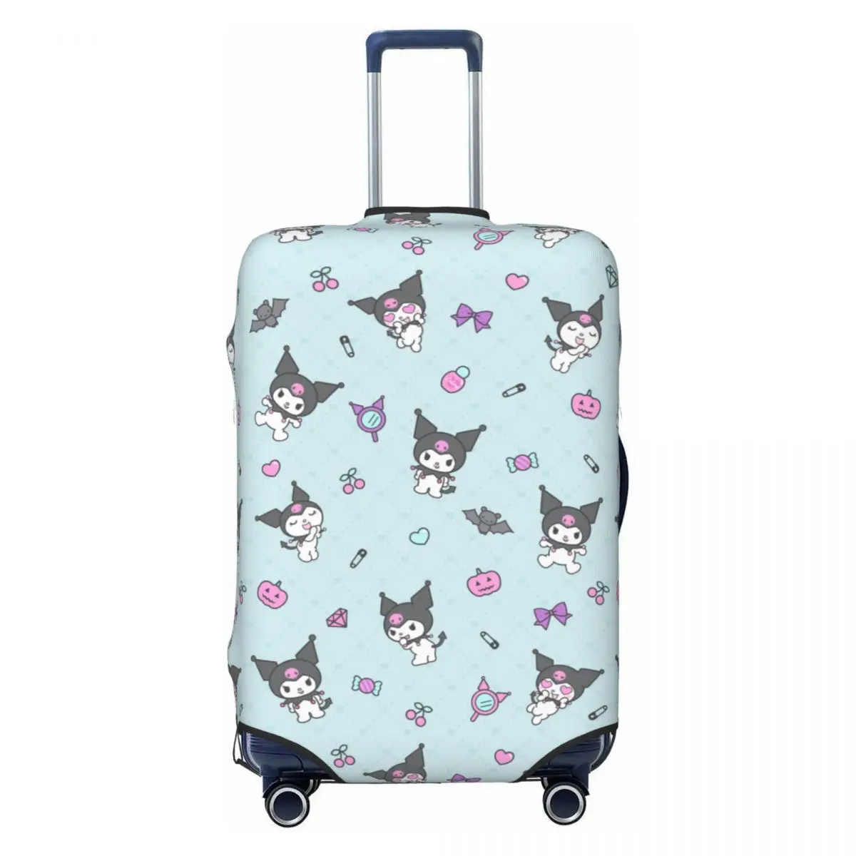 Sanrio Fun Kuromi Luggage Cover Fits 18-32 Inch Suitcases Elastic Suitcase Cover Protector Travel Accessories