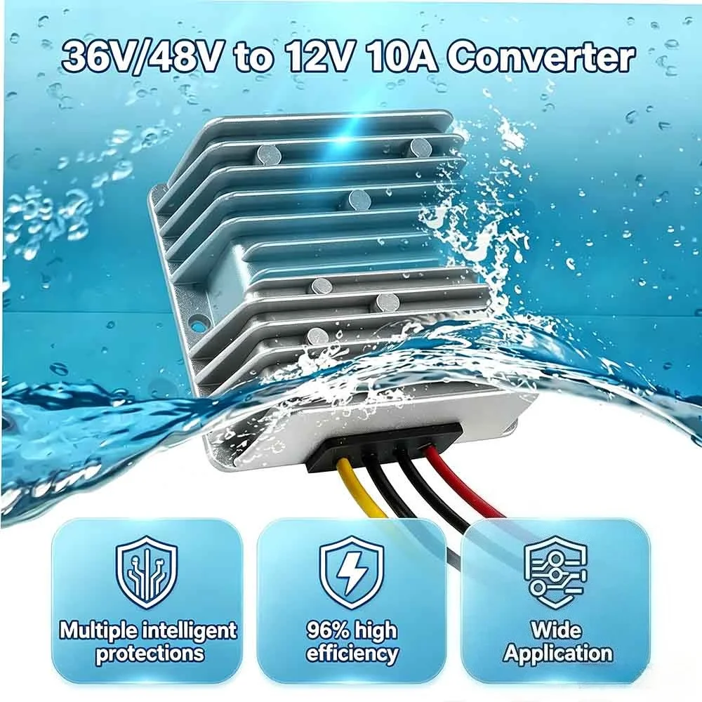 DC 36V/48V Step Down to 12V 10A 15A 20A 30A 40A Buck Transformer Power Supply Module Buck Converter Waterproof Voltage Reducer
