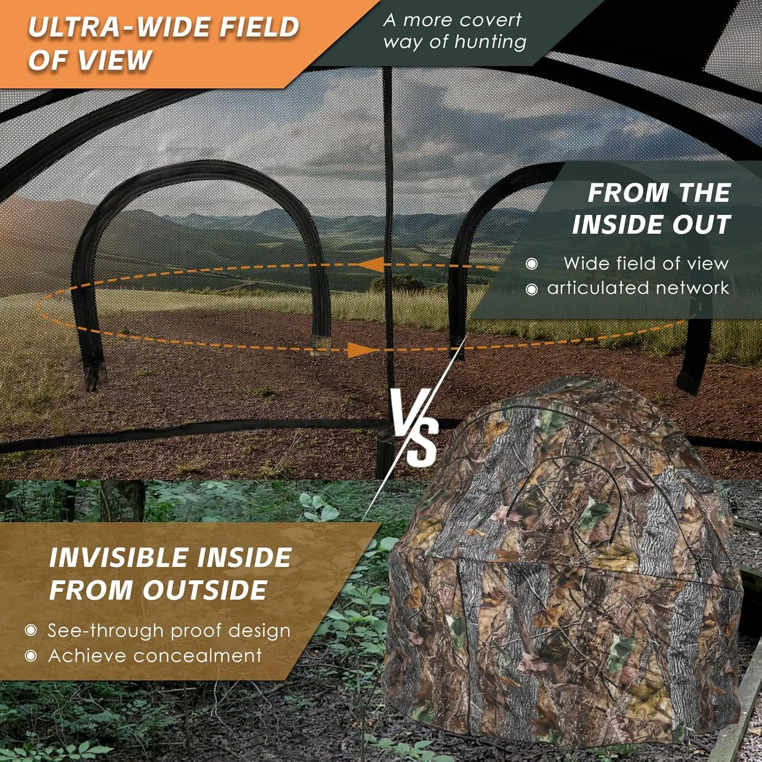 

Штора для охотничьего стула, односторонняя прозрачная наземная жалюзи для человека на 1/2 человека, портативная камуфляжная палатка на 1/2 человека с сумкой для переноски · горячая распродажа