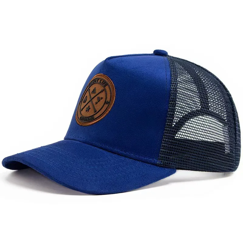 Unisex 5-Panel Mesh Wildleder Trucker Hut Männer Baseball Cap Frühling Sommer Atmungsaktive Sporthüte – Detail 7