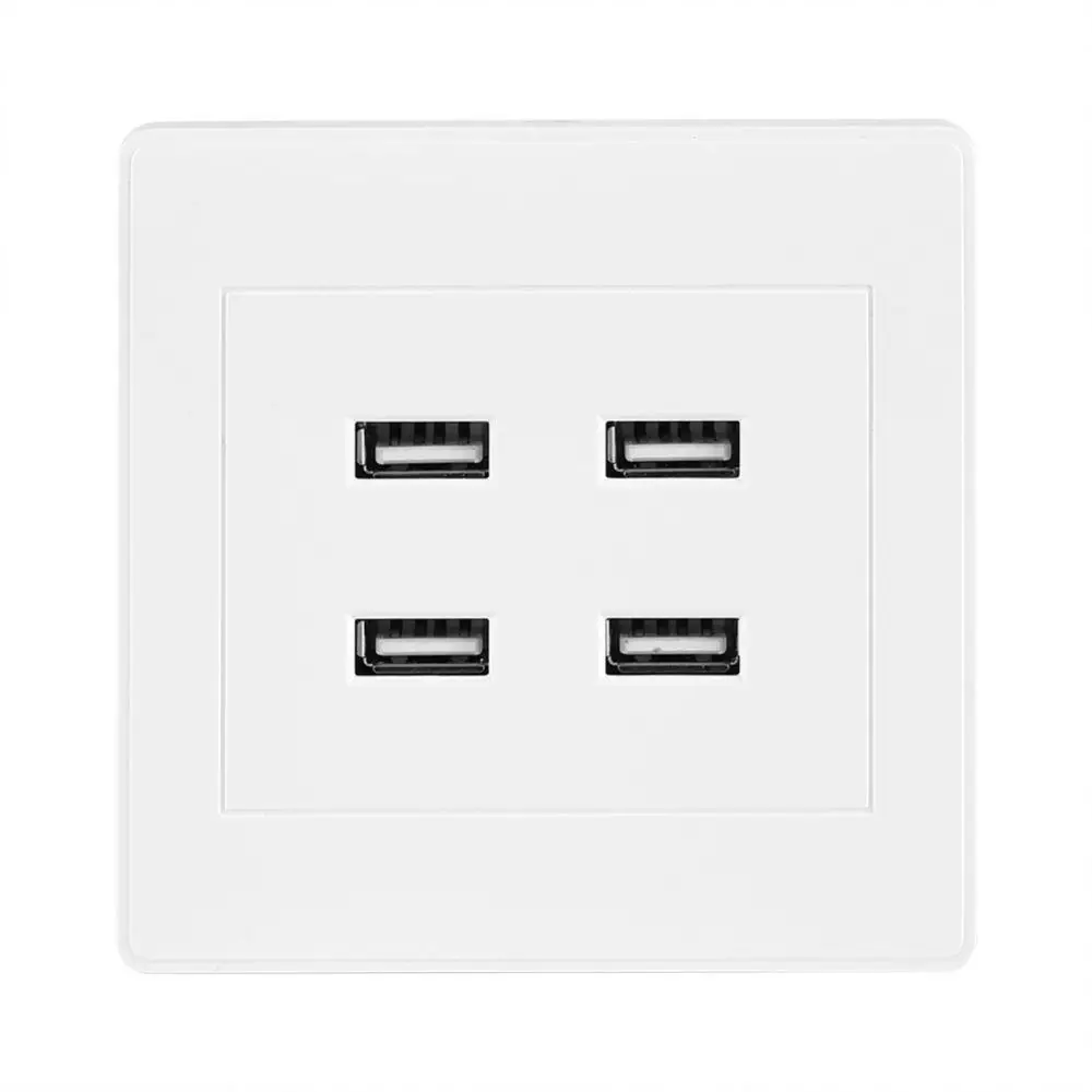 

4 USB Ports DC 5V Home Office Electric Wall Mounted Power Socket Charger Outlet