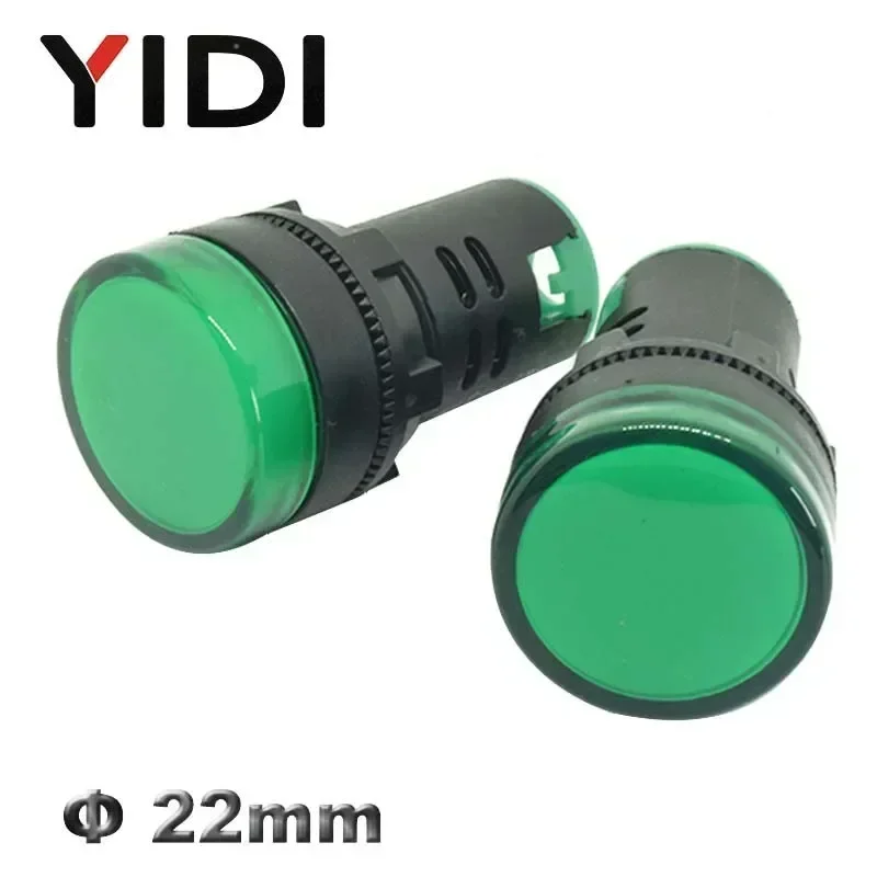 AD16-22 22mm Luz Indicadora De Plástico 12 V 24 V 220 V Lâmpada Piloto LED Vermelho Verde Azul Branco Amarelo LED Sinal de Luz