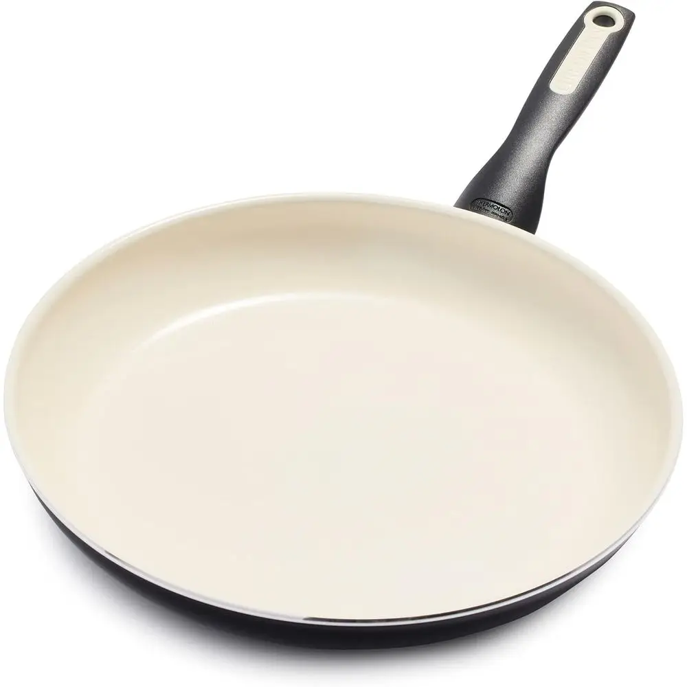 

Healthy Ceramic Nonstick 12 Frying Pan Skillet, PFAS-Free, Dishwasher Safe, Black
