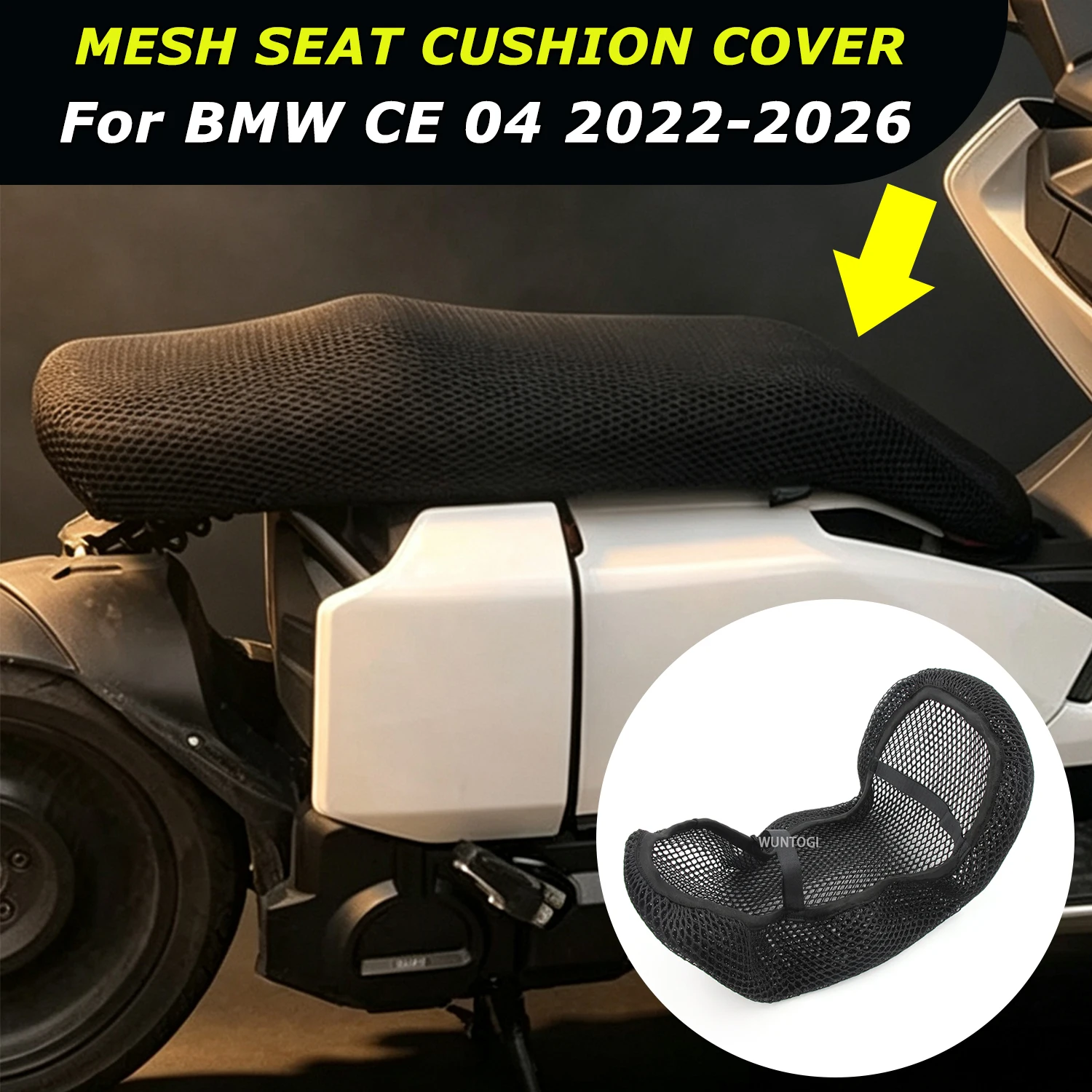 CE-04 CE04 ce04 Seat Cover Motorcycle 3D Airflow Seat Cover For BMW CE 04 2022-2026 3D Honeycomb Mesh Seat Cover Accessories