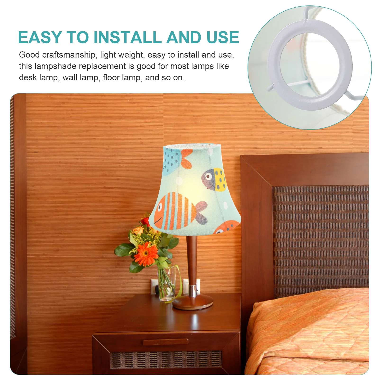 

Fabric Lamp Shade Replacement For Table Floor Wall Light Fixture Decorative Indoor Bedroom Living Room Soften Light Easy Install