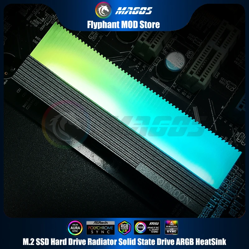 M.2 SSD Hard Drive Radiator Solid State Drive ARGB HeatSink MOBO AURA SYNC