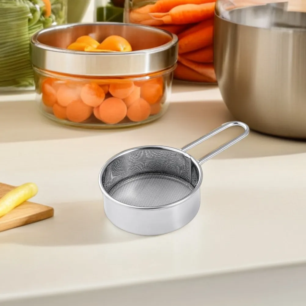 2Pcs Handheld 304 Stainless Steel Flour Sifter Mini 40 Mesh Baking Sugar Powder Coffee Tea Kitchen Gadget Sieve Cup view 2