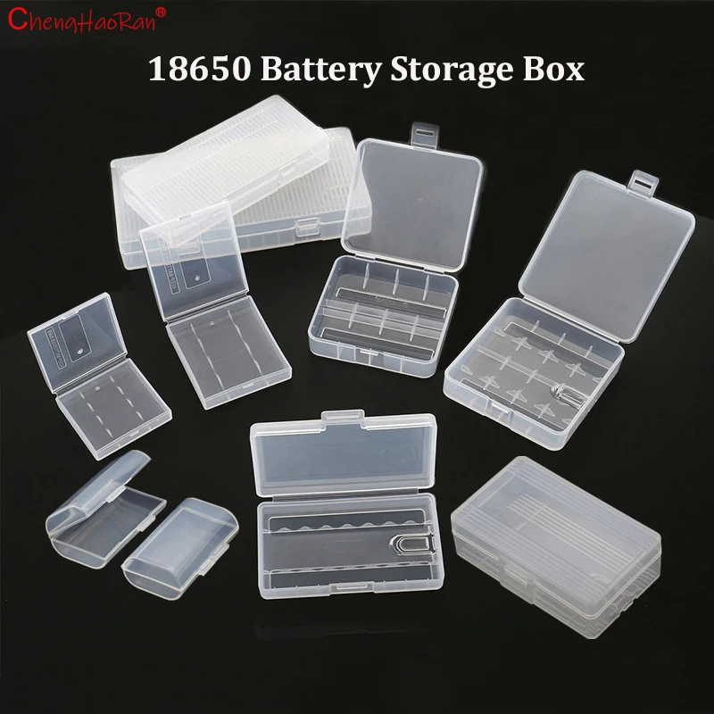 Cajas de protección de almacenamiento de batería múltiple 18650, caja de protección de batería alcalina de plástico PP respetuosa con el medio ambiente, 1 ud.