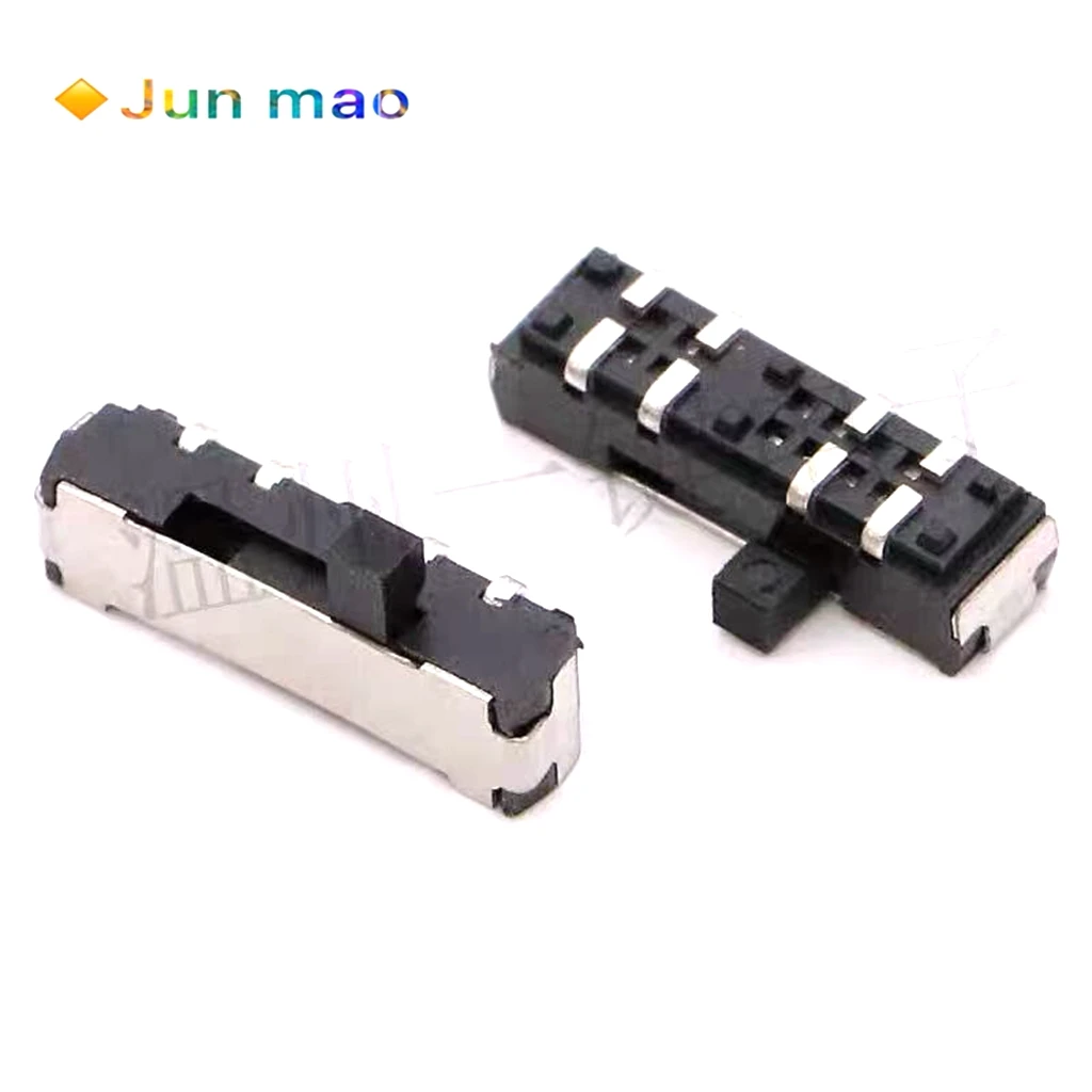 10PCS MSKT-23D19 (2P3T) dual row three position eight foot horizontal patch mini toggle switch package with U-shaped legs