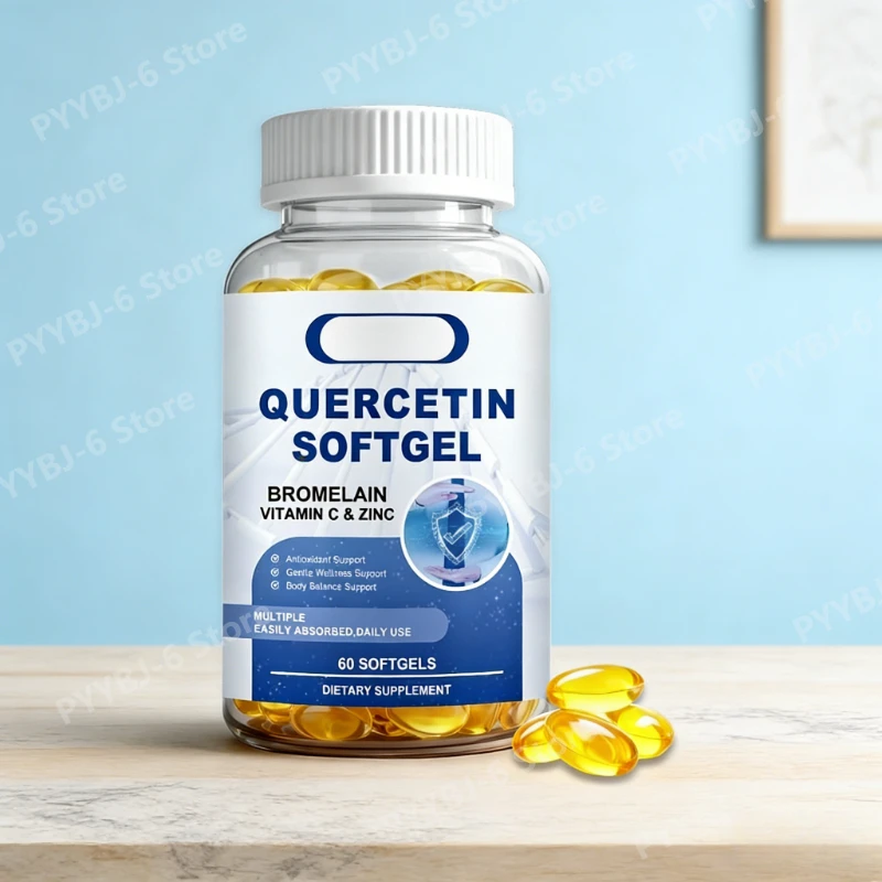 

High Absorption Quercetin with Bromelain VitaminC &Zinc Supplement Daily Antioxidant Immune Support for Adult 60Capsules Non-GMO