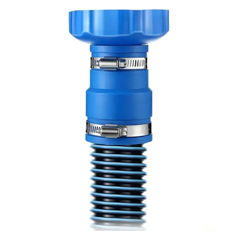 

D0AB Pool Vacuum Hose Adapter Replacement Connector for Pool Skimmer Cleaner Filter Hose with Stainless Steel Clamps