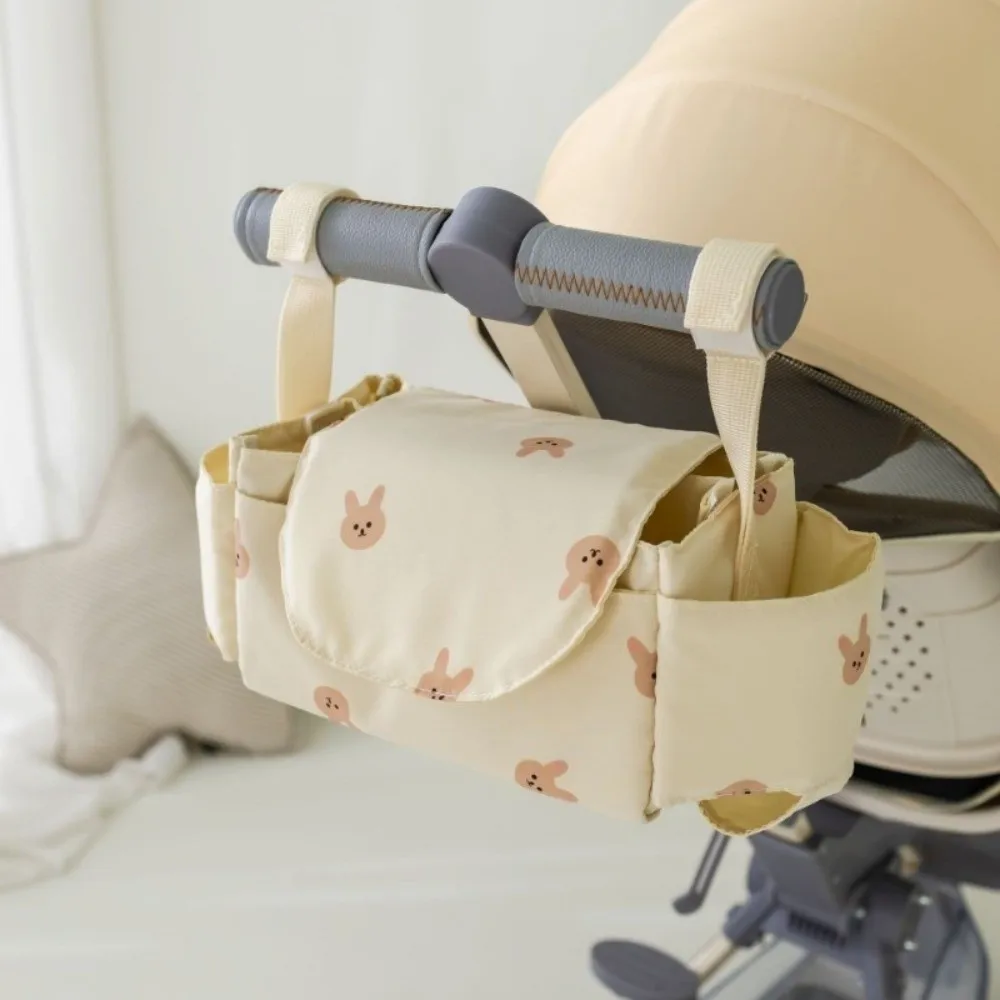 

Cartoon Stroller Organizer Bag Cloth Bear Pram Storage Bag Large Capacity Diaper Bottle Stroller Hanging Bag Baby Stroller Pouch