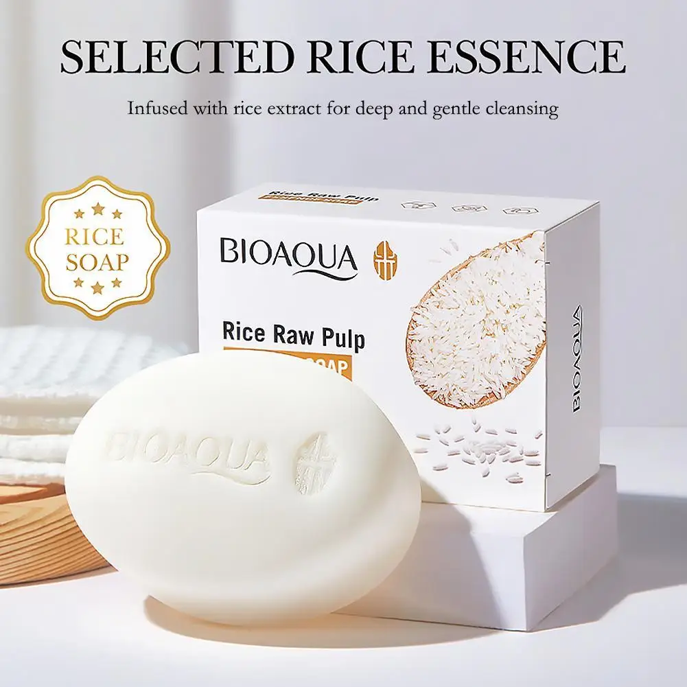 White Rice Cleansing Soap Deep Cleaning Facial Foaming Cleanser Moisturizing Hydrating Oil Control Body Bath Soap