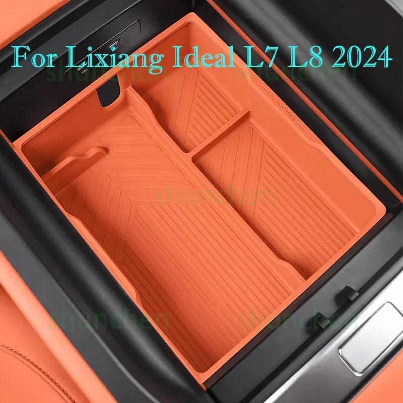 

Car Armrest Storage Box for Lixiang Ideal L7 L8 2024 Central Armrest Case Silicone Storage Box Tidying Interior Accessories