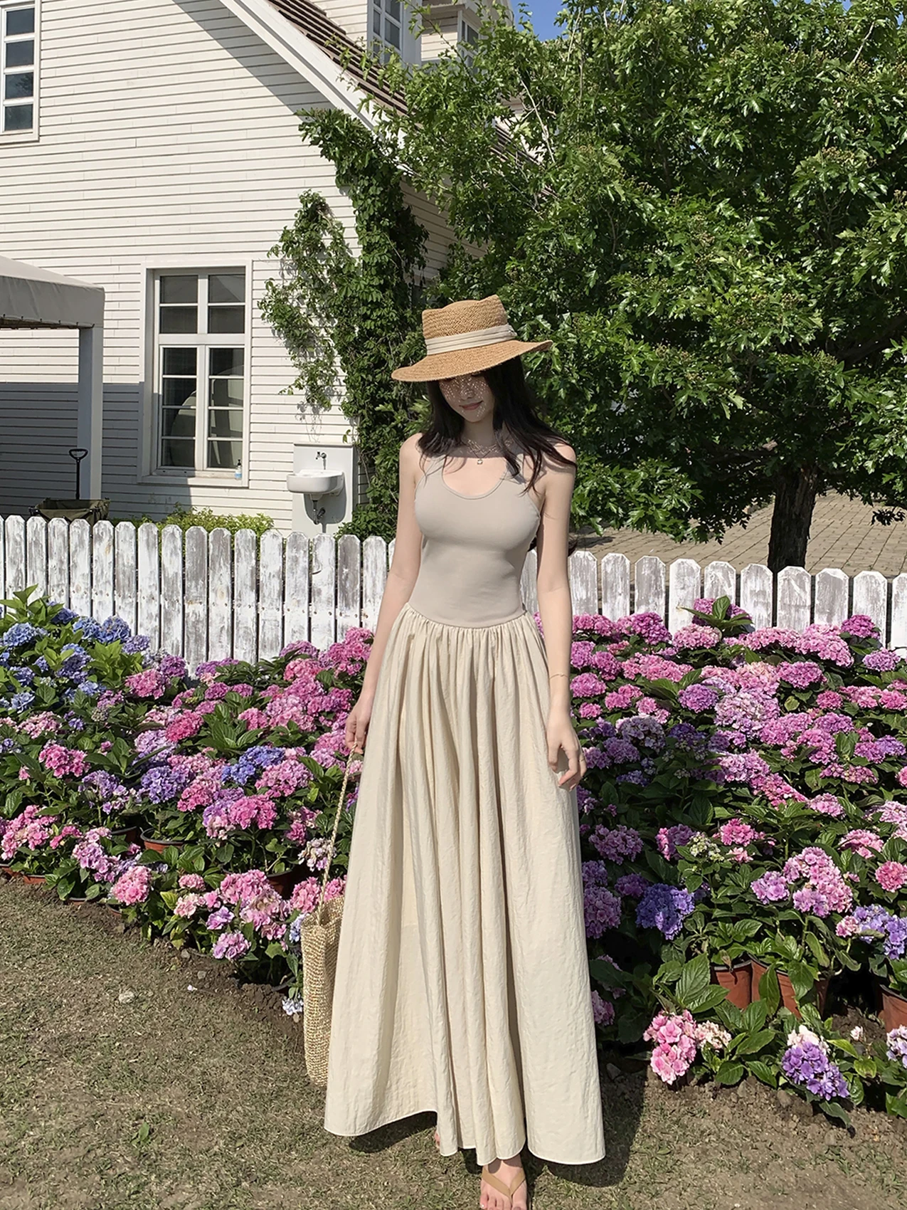 tongse-ballet-girl-semplice-lavorato-a-maglia-patchwork-elastico-sottile-gilet-dr-maxi-gonna-estate-donna-faion-casual-rotondo-ne-sv