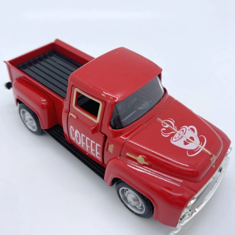 Coffee Bar Metal Truck Retro Pickup Mini Diecast Truck For Farmhouse Coffee Station Table Top Decor