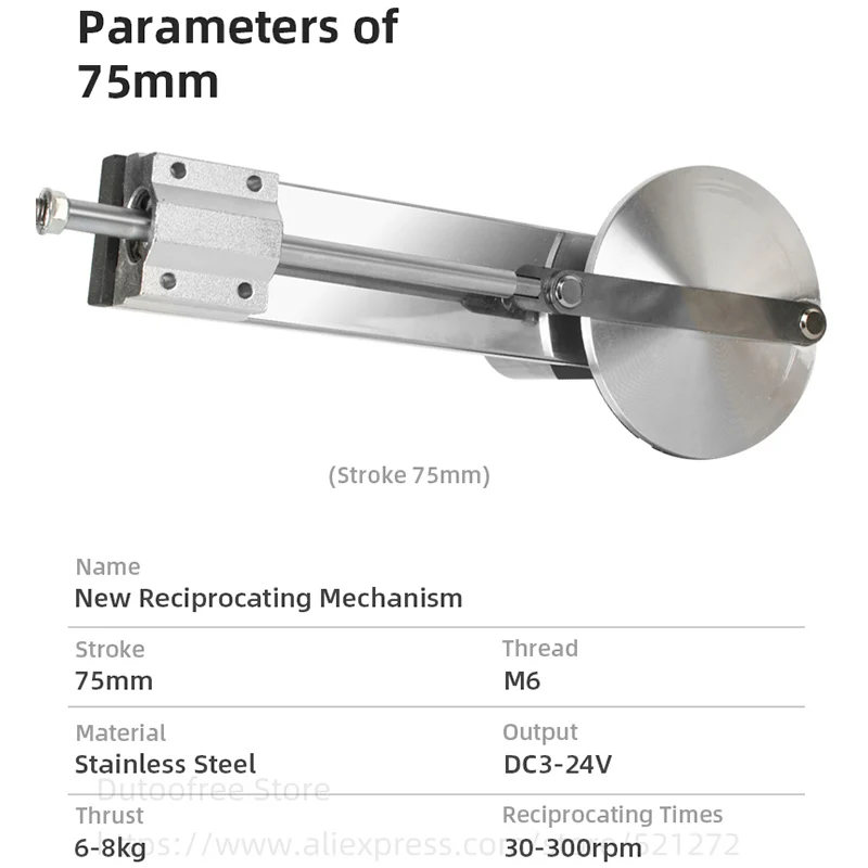 Mini Telescopic Linear Actuator Metal Push Rod Shaft DIY Tool DC24V Reciprocating Mechanism for Machinery Accessories
