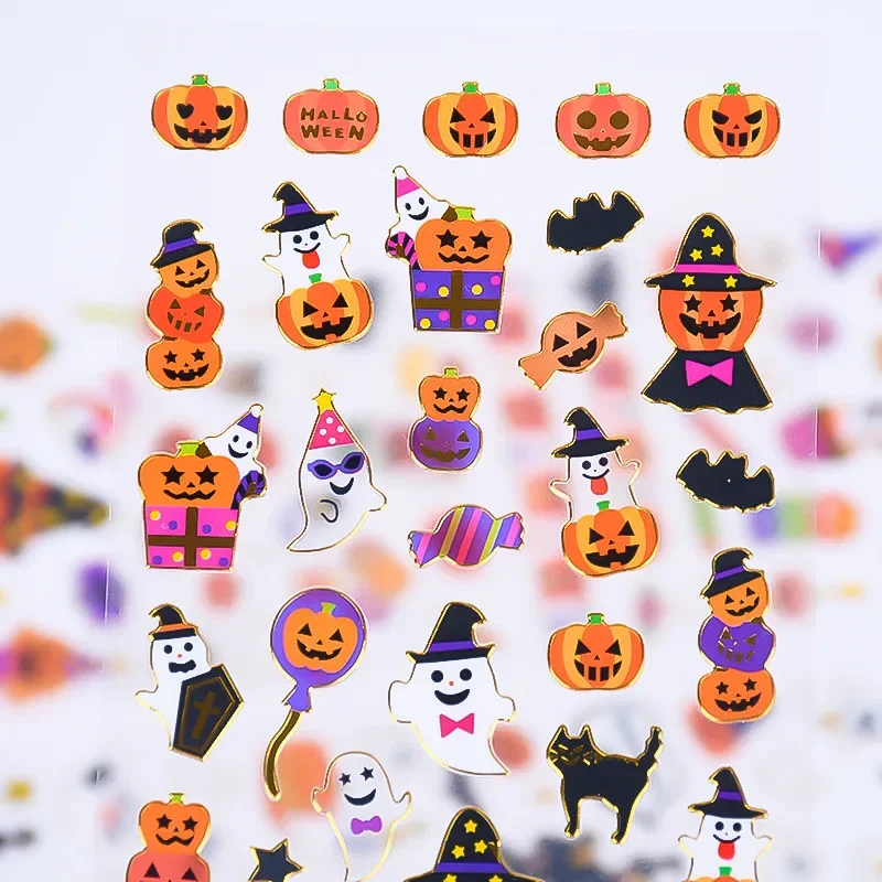 Happy Halloweens Stickers Bubble Pumpkin Witch Decorative Stationery  Scrapbooking DIY Diary Album Stick Label