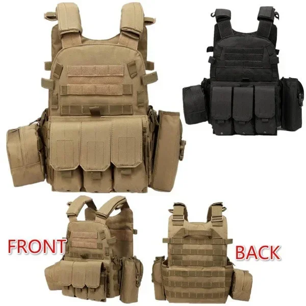 Imagem -04 - Militar de Combate Exército Wargame Vest Bolsa de Nylon Molle Gear Colete Tático Armadura Corporal Caça Placa Transportadora Acessórios Airsoft 6094