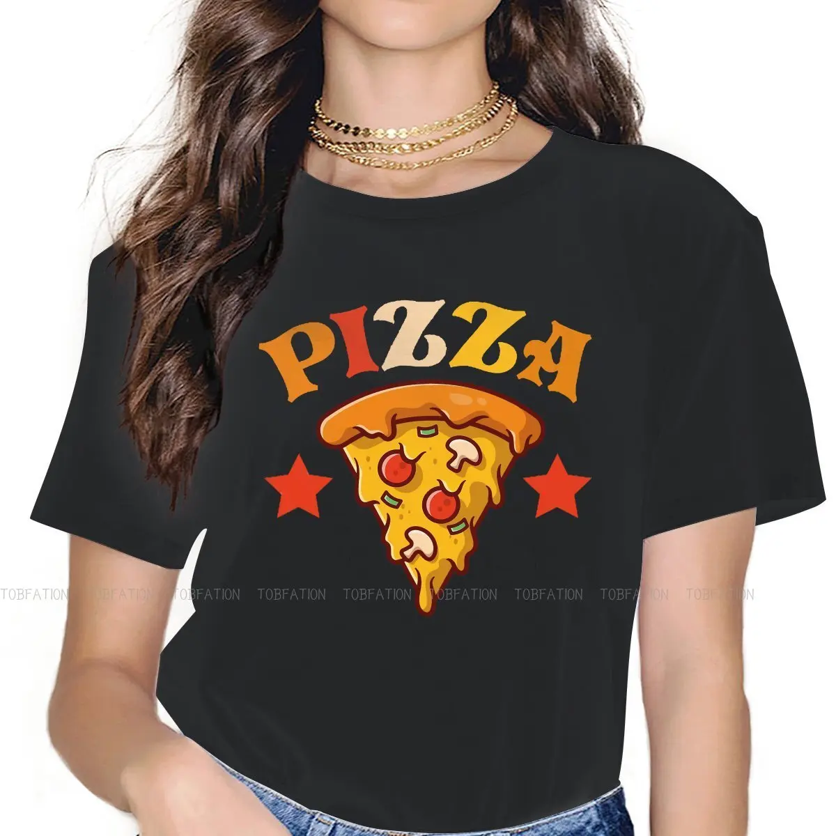 Pizza C Unique TShirt for Girl Foodies 5XL Hip Hop Gift Clothes  T Shirt Stuff