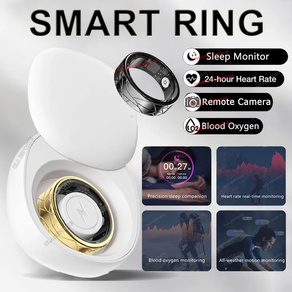 2026 New Smart Ring Heart Rate Blood Oxygen Sleep Monitoring Gesture Swipe Video Smartring Multi-sport Mode For Android IOS R11C