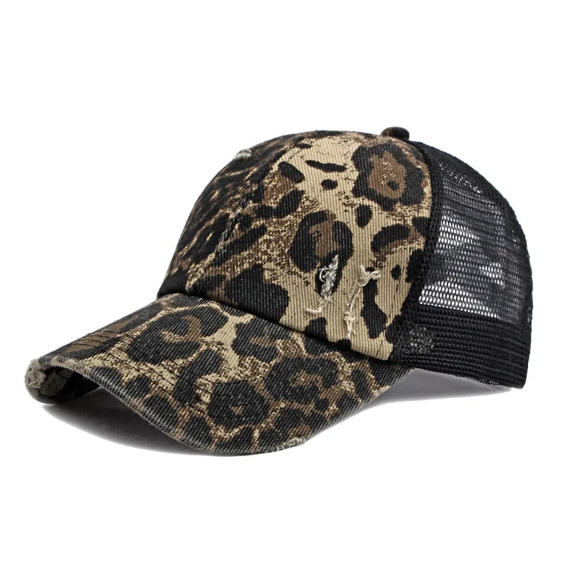 Customized Printed Logo Spring and Summer Breathable Mesh Baseball Caps Men's and Women's Perforated Ponytail Duck Tongue Hats view 4