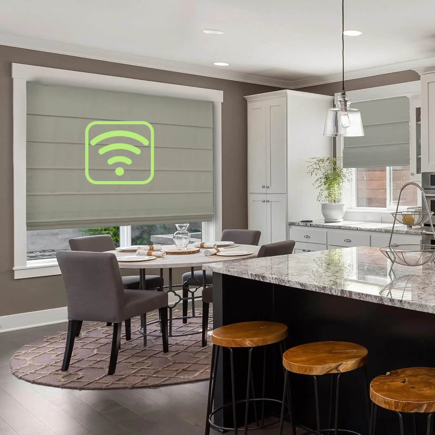 High Quality Wireless Easy to Install Remote Control Motorized Roman Blinds for Living Room