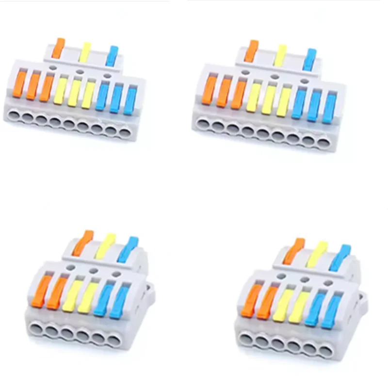 5PCS 3-6/3-9 New Wire Connector Soft And Hard Cable General Mini Press Quick Terminal D3-6 D3-9 Three In Six Out Nine Out