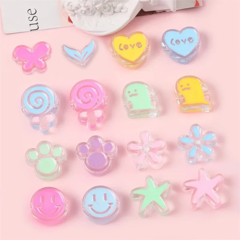 Large Hole Acrylic Beads Loose Spacer Beads For Jewelry Making Needlework Diy Handmade Bracelet Necklace Key Chain Accessories