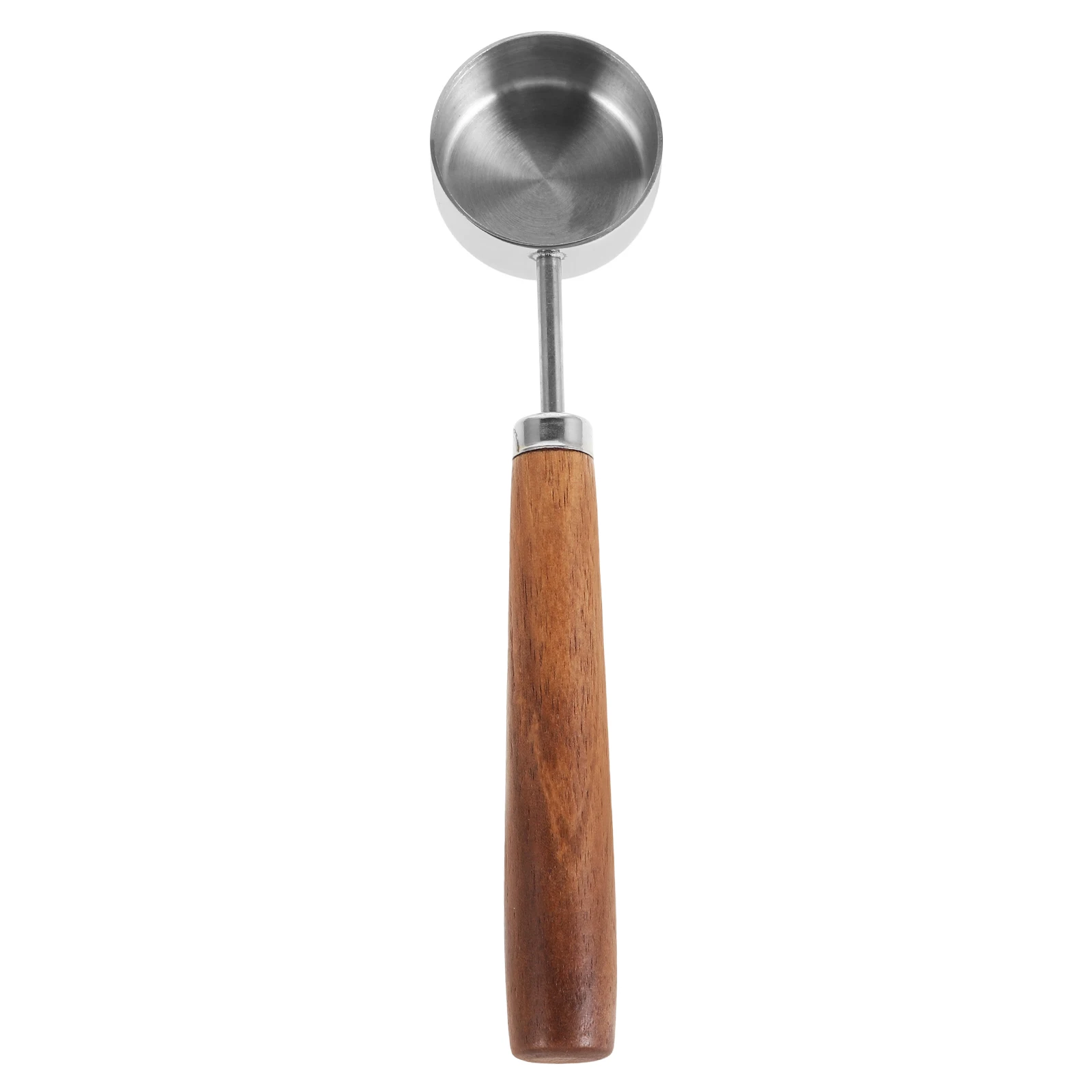 

15ml Stainless Steel Tea Coffee Spoon Walnut Wood Handle Measuring Scoop Comfortable Grip for Home Kitchen Use