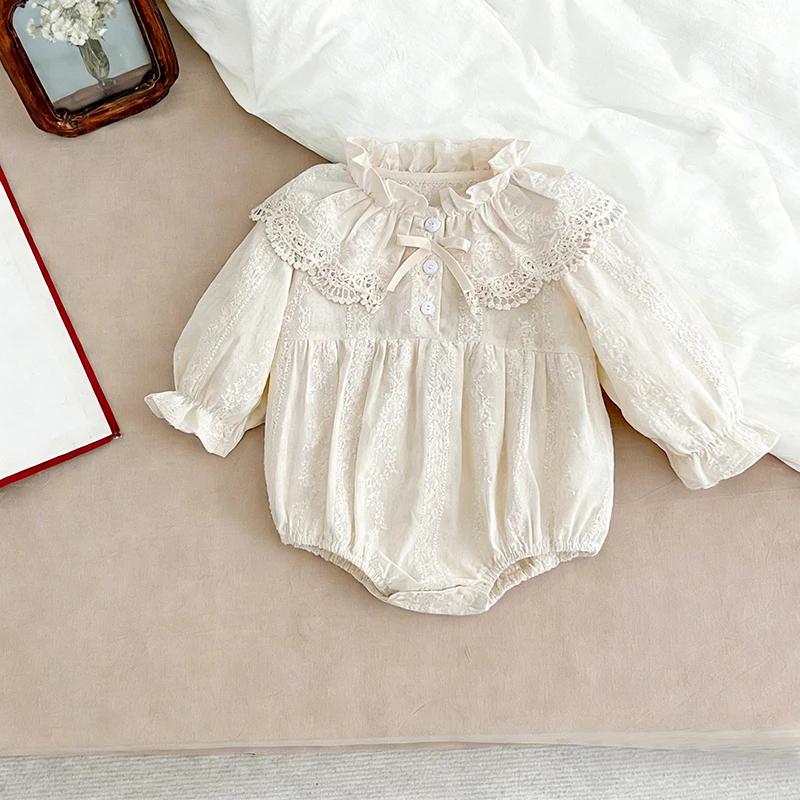 Baby Bodysuit 0-2 Years, Fashion Design, Collar, Bow Detail 4
