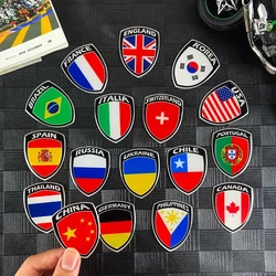 World National Flag Sticker 3D Reflective Motorcycle Accessories Badg Decals For Korea France Spain Brazil Chile ukraine Italy