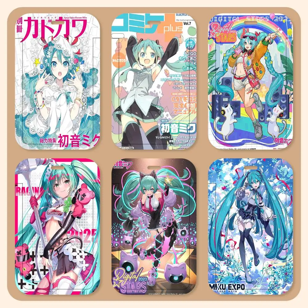 

Держатели для карт H-Hatsune M-Miku на шнурке, держатели для студенческих удостоверений, держатели для карт на шею, для контроля доступа
