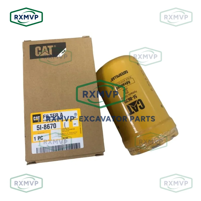 Filtro de transmisión hidráulica para Caterpillar E312, E313, E315, E318, 266-7796, filtro piloto 5I-8670, filtro de línea 093-7521 genuino