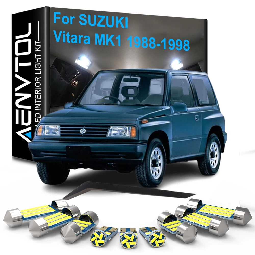 

8pcs Car Accessories LED Interior Lights Canbus For Suzuki Vitara MK1 1988-1998 Vehicle Dome Map Trunk License plate Lamps Kit