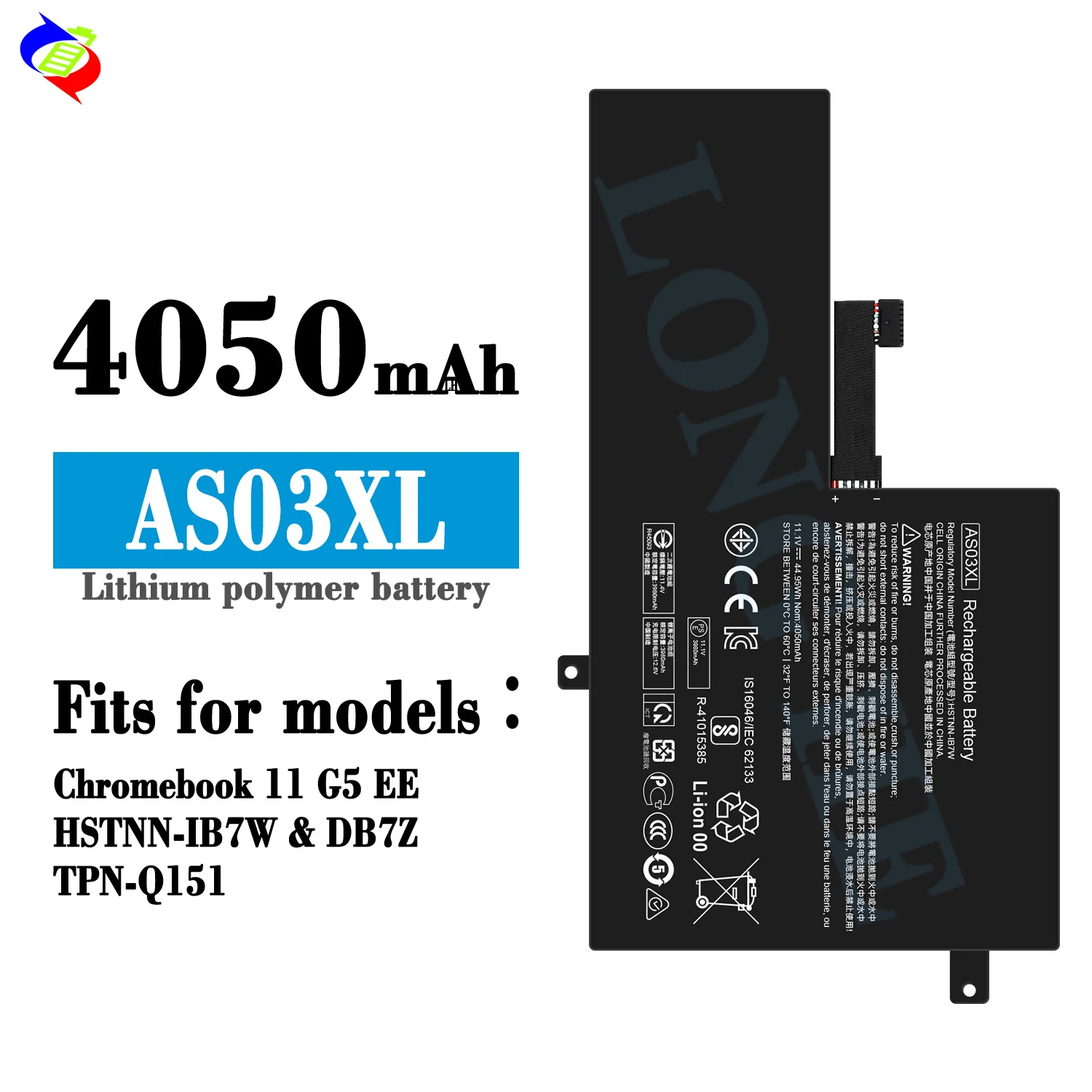 AS03XL 11.1V 44.95Wh Laptop Battery For HP Chromebook 11 G5 EE Series HSTNN-IB7W 918669-855