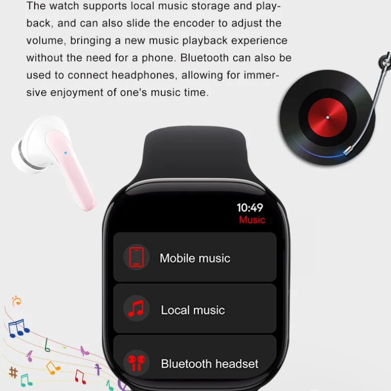 جهاز مراقبة معدل ضربات القلب الجديد لعام 2025 لأجهزة Apple وAndroid وصحة المرأة والجنسين و100 وضعًا رياضيًا وتشغيل الموسيقى ووجه ساعة Ai #3