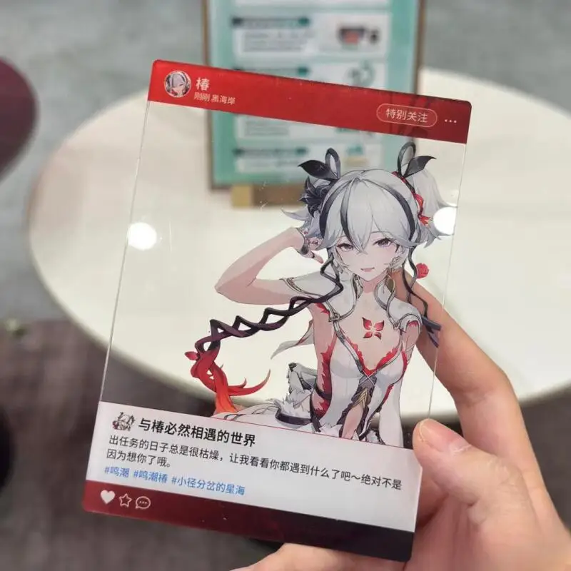 

Camellya Kawaii Acrylic Transparent Card Anime Flower Girl Photography Backdrop Props Suitable Travel Photo Journal for Fans